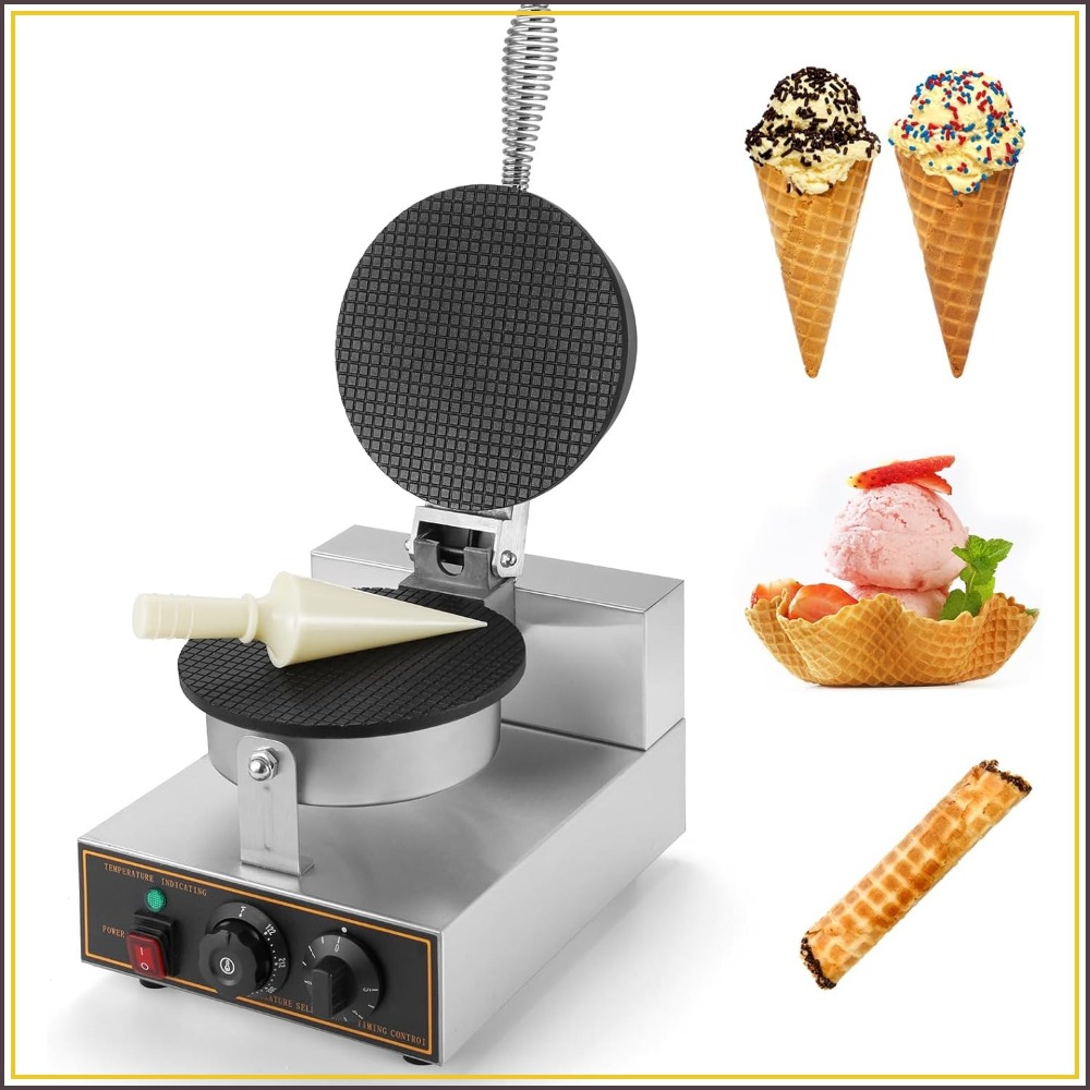 Waffle Cone Maker - 1200W Commercial Waffle Cone Maker, 8.3