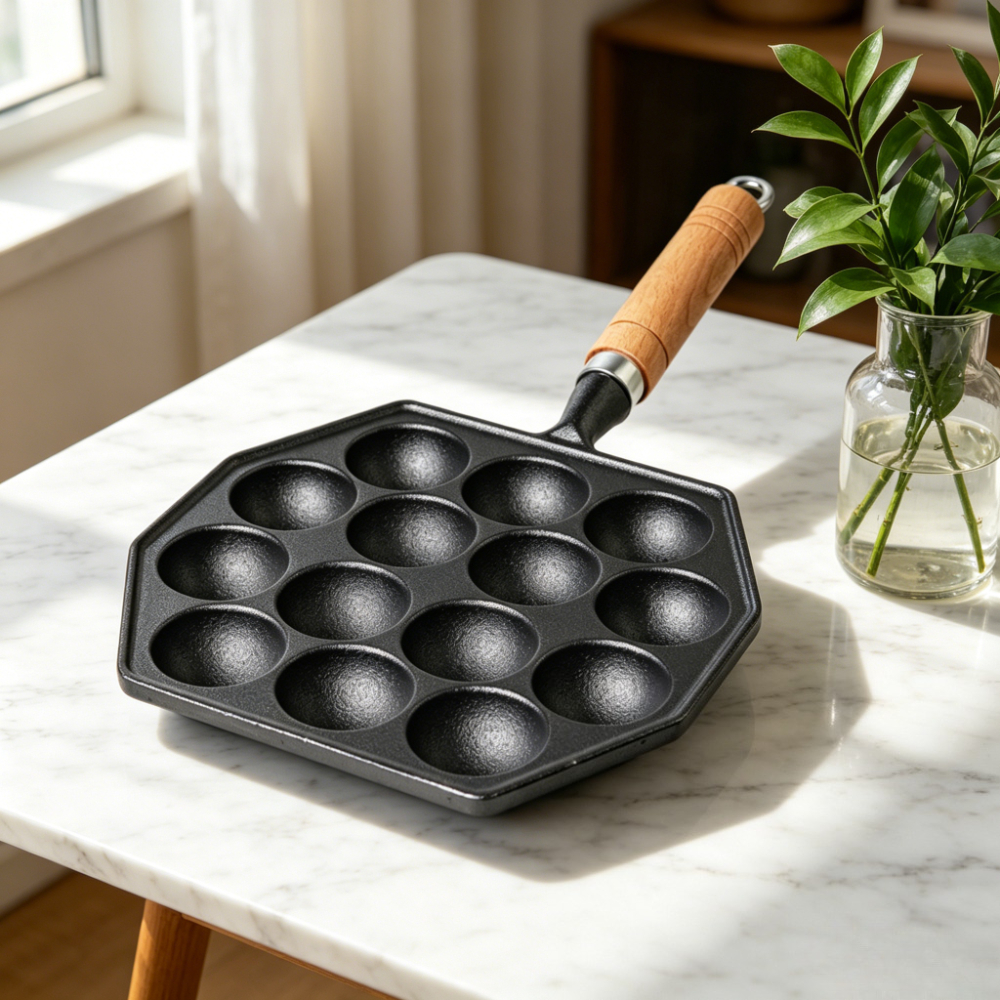 Takoyaki Grill Plate - Cast Iron Takoyaki Pan – No-Coating