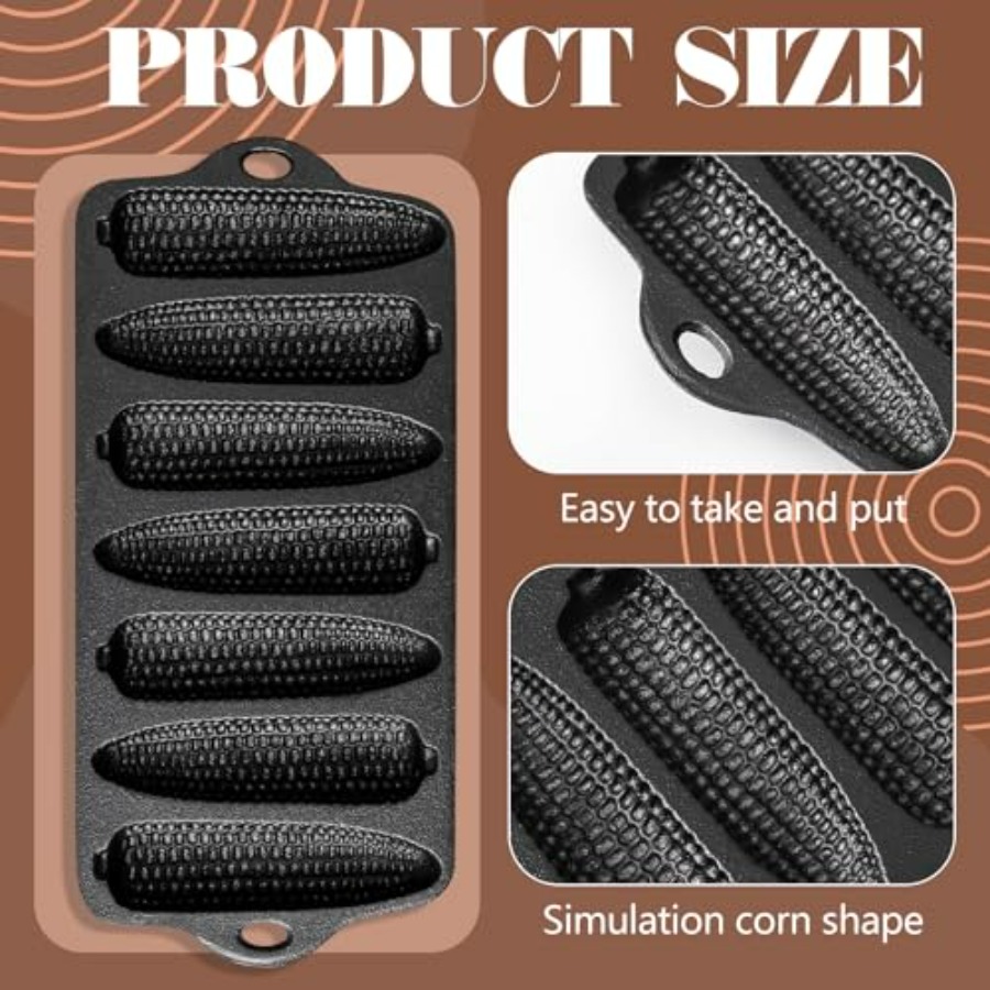 2 Pcs Cast Iron Corn Stick Pan - Cast Iron Corn ulasan dan harga