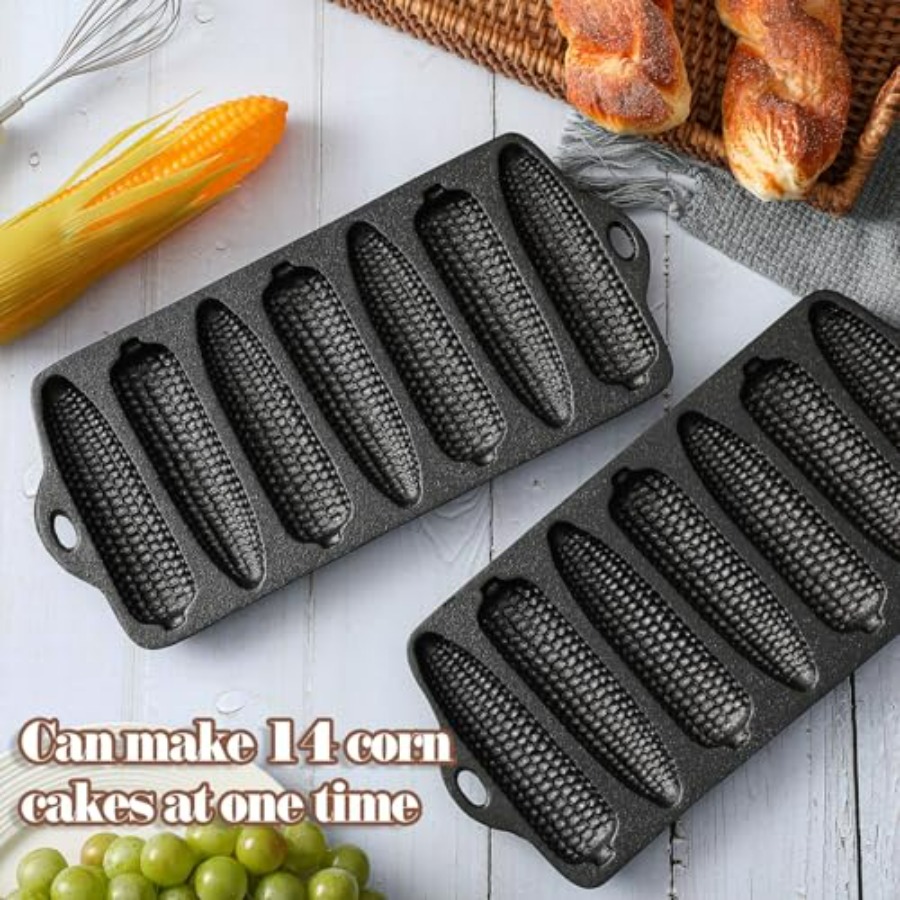 2 Pcs Cast Iron Corn Stick Pan - Cast Iron Corn ulasan dan harga