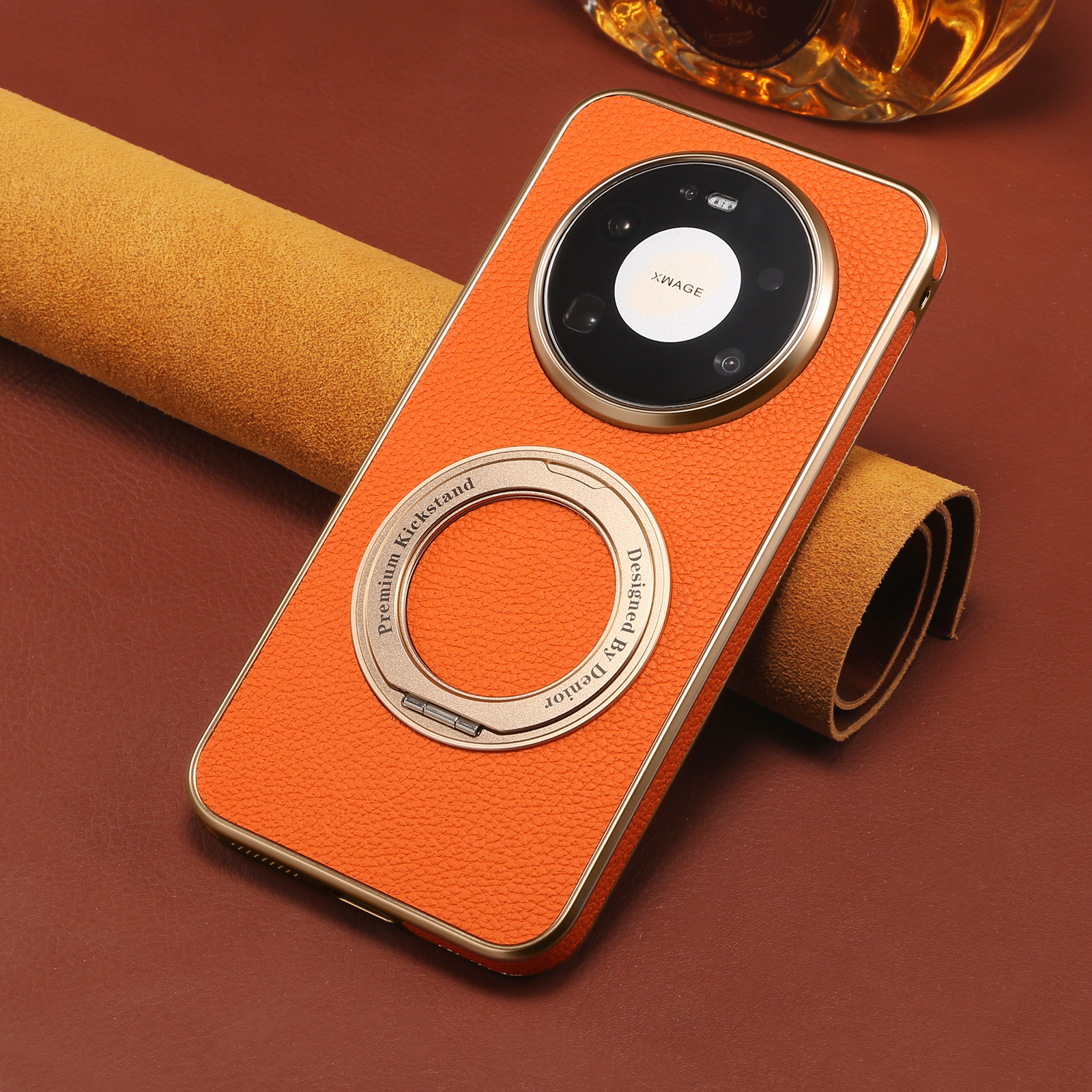 Denior Litchi Grain Phone Case - Taco Stand Holder ulasan dan harga