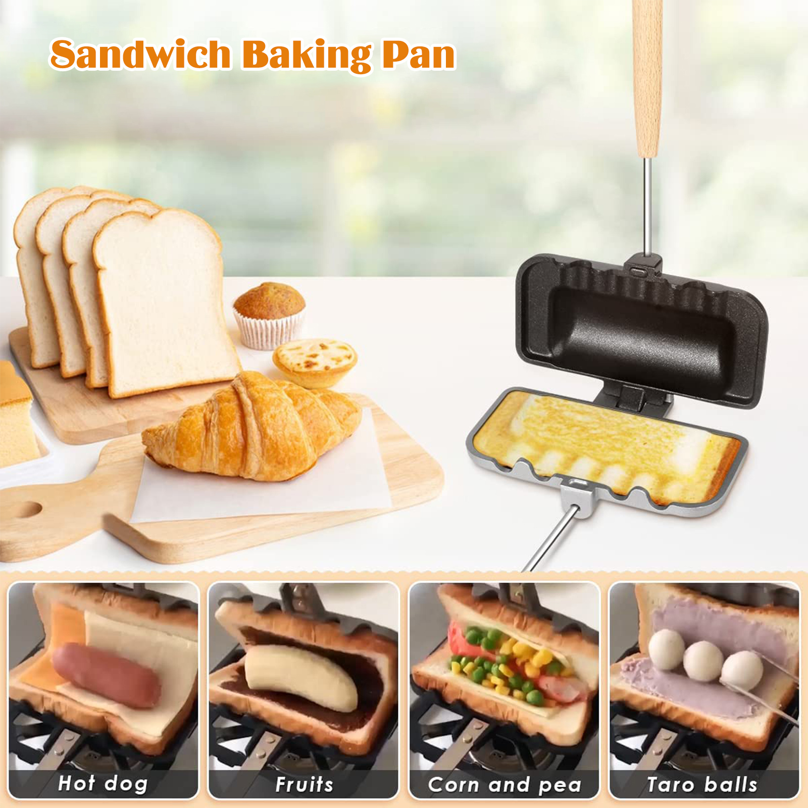 Double-Sided Sandwich Pan Non  - Hot Dog Press ulasan dan harga